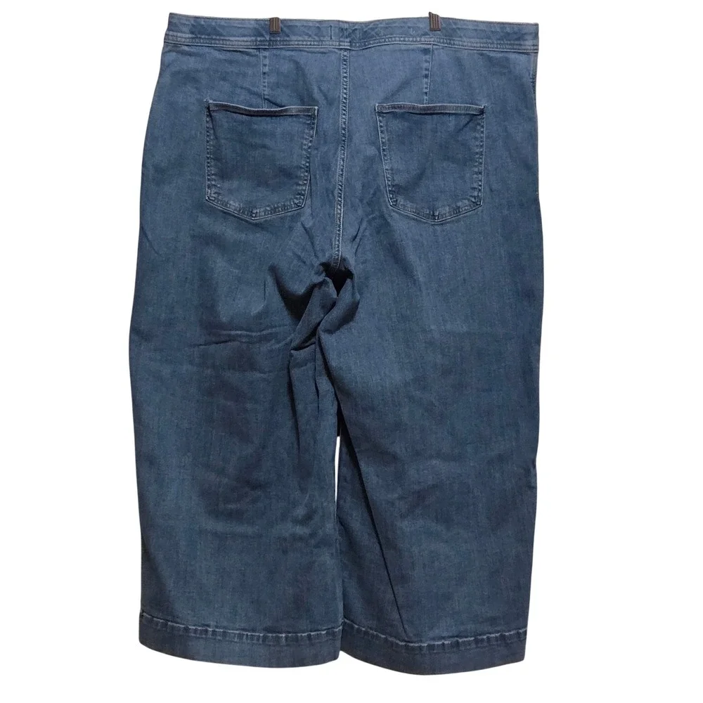 Ava & Viv High Rise Wide Leg Cropped Jeans Medium Wash Plus Size 24 - Picture 7 of 7